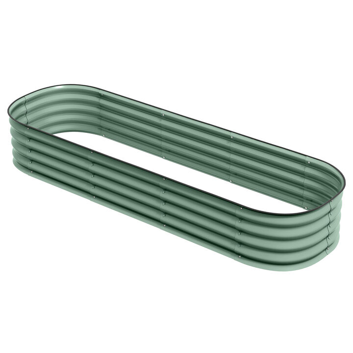 Hivvago Metal Raised Planter Box with Edge Protection, 6.4'x2'x1'
