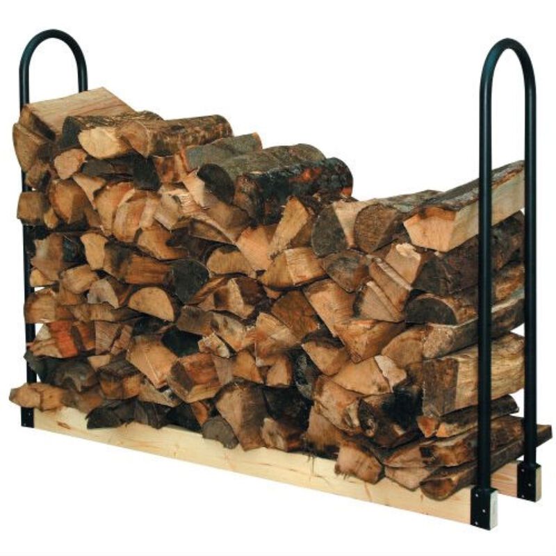 QuikFurn Adjustable Length Firewood Log Rack for Indoor or Outdoor Use