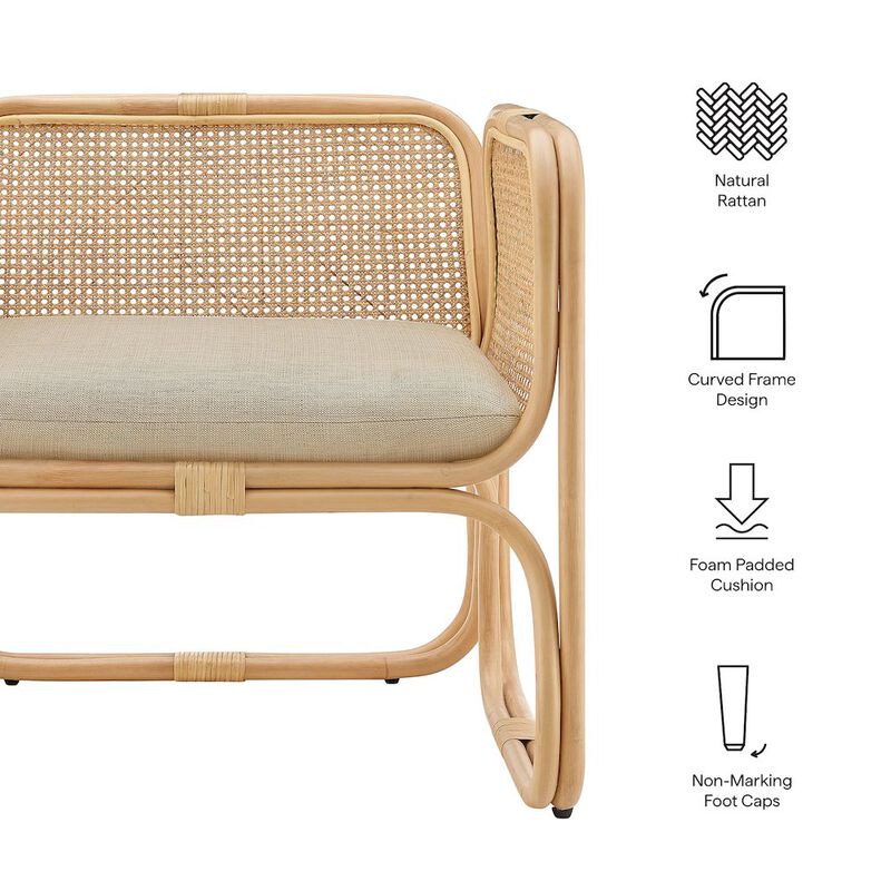 Ellis Natural Rattan Accent Armchair image number 2