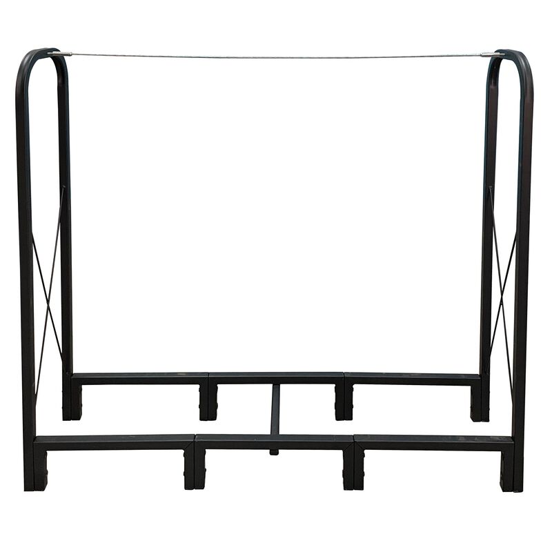 4.1ft Outdoor Indoor Fireplace Metal Wood Pile Storage Stacker Organizer image number 0