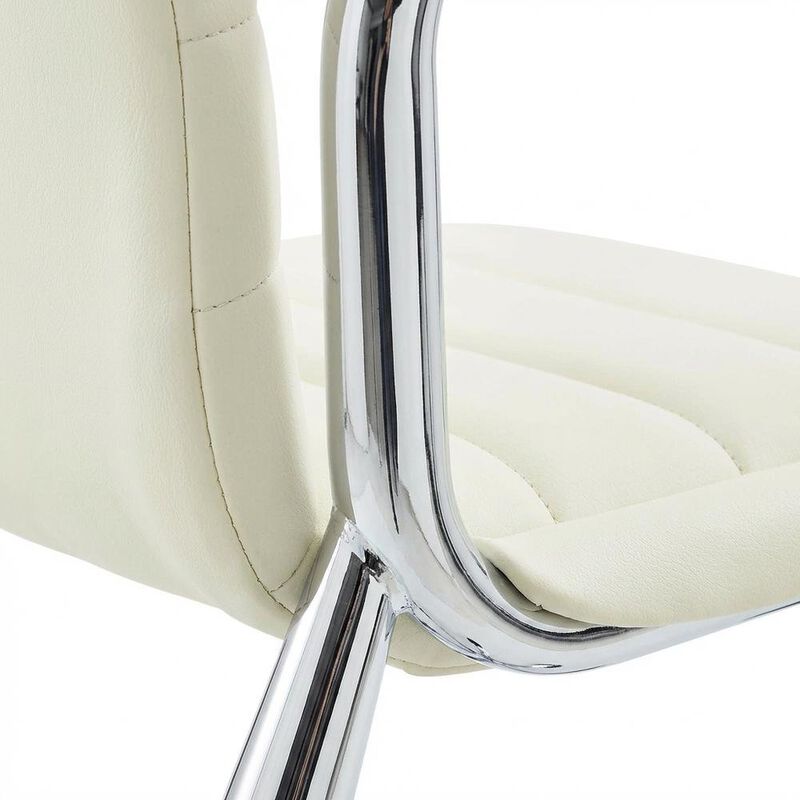 Vinyl Mid Back Office Chair with Armless Design and Comfortable Cushioned Seat image number 6