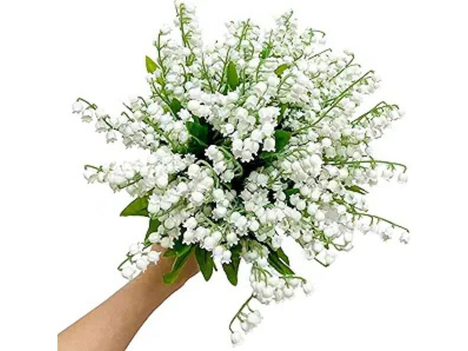 White Artificial Lily Flower Stems Outdoor Garden Porch Decor