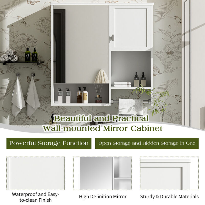 ELEMENT ACE Modern Wall Mounted Bathroom Medicine Cabinet with Adjustable Shelves image number 9