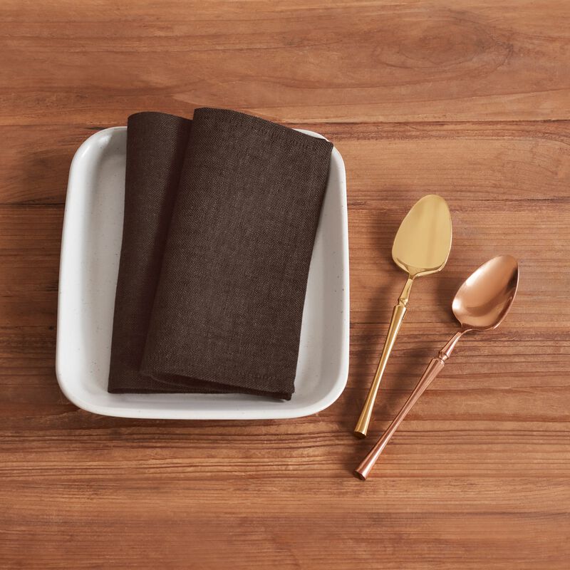 Solino Home Athena 100% Linen Cocktail Napkins &ndash; Set of 12, 6 x 6 in, Machine Washable, Holiday and Everyday Dining