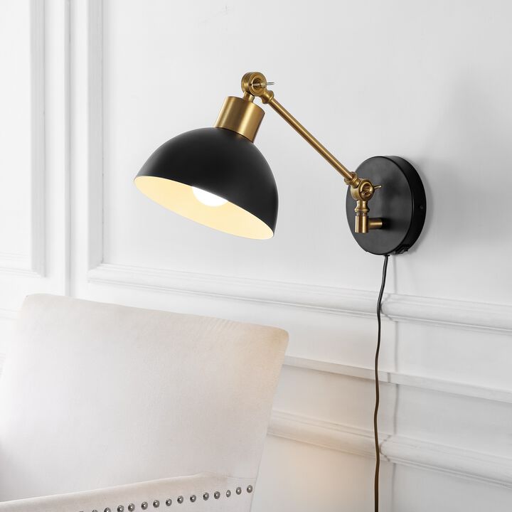 Lisa Swing Arm Modern Midcentury Iron USB Charging Port LED Sconce