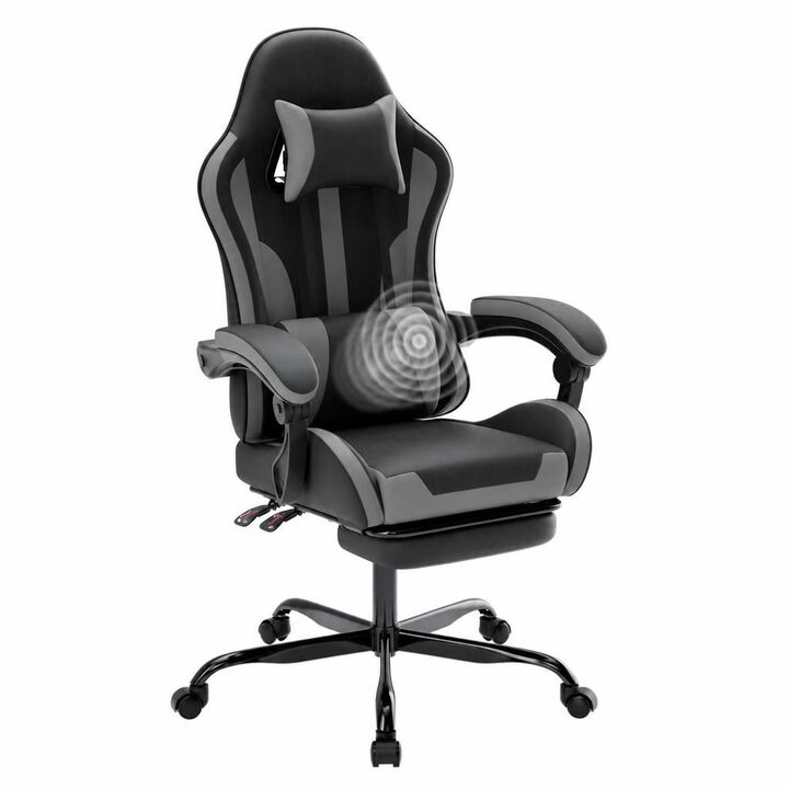 GOODSILO Ergonomic Height Adjustable Gaming Chair with Lumbar Support, Retractable Footrest and 360&deg; Swivel for Office and Gaming