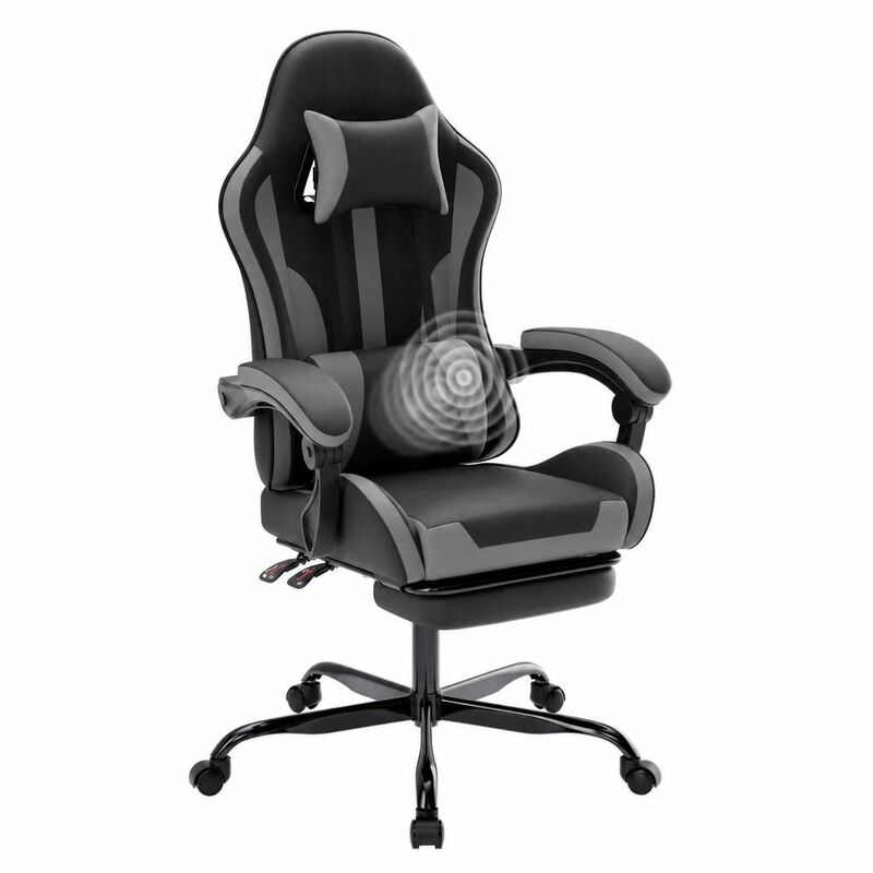 GOODSILO Ergonomic Height Adjustable Gaming Chair with Lumbar Support, Retractable Footrest and 360&deg; Swivel for Office and Gaming image number 0