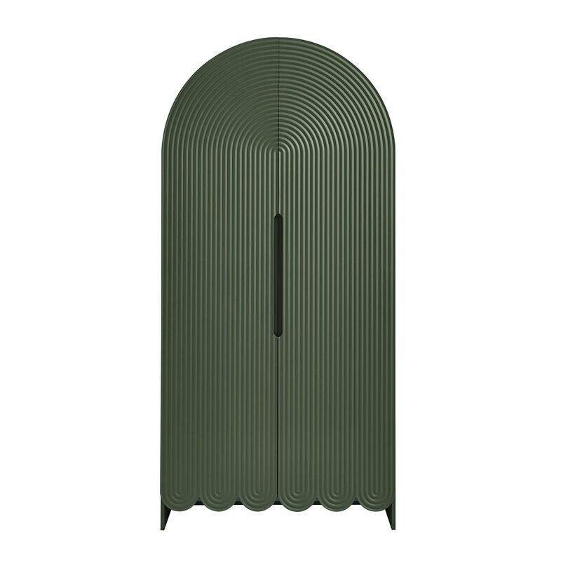 Dahlia 78 Inch Fluted and Scalloped Arched Storage Cabinet image number 7
