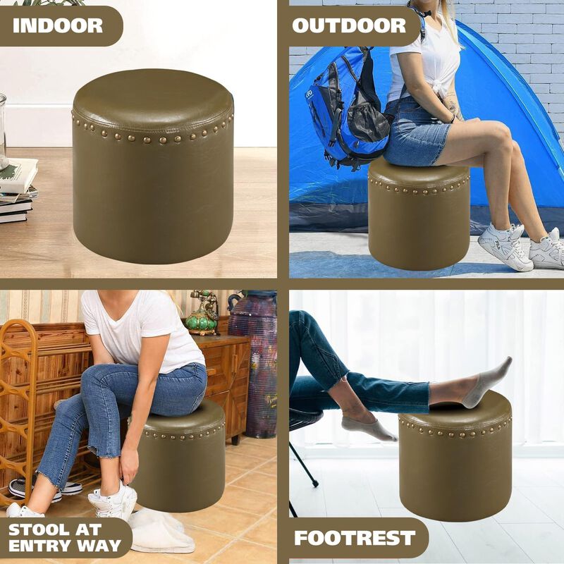 Kings Brand Furniture Lemar Round Ottoman Stool