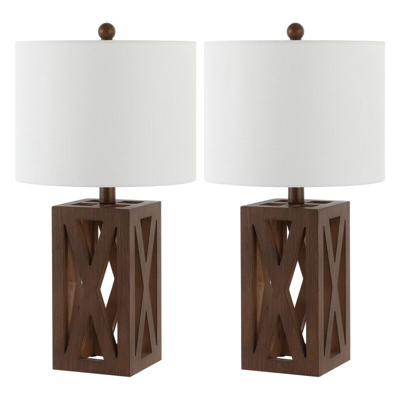 Stewart Farmhouse Wood LED Table Lamp