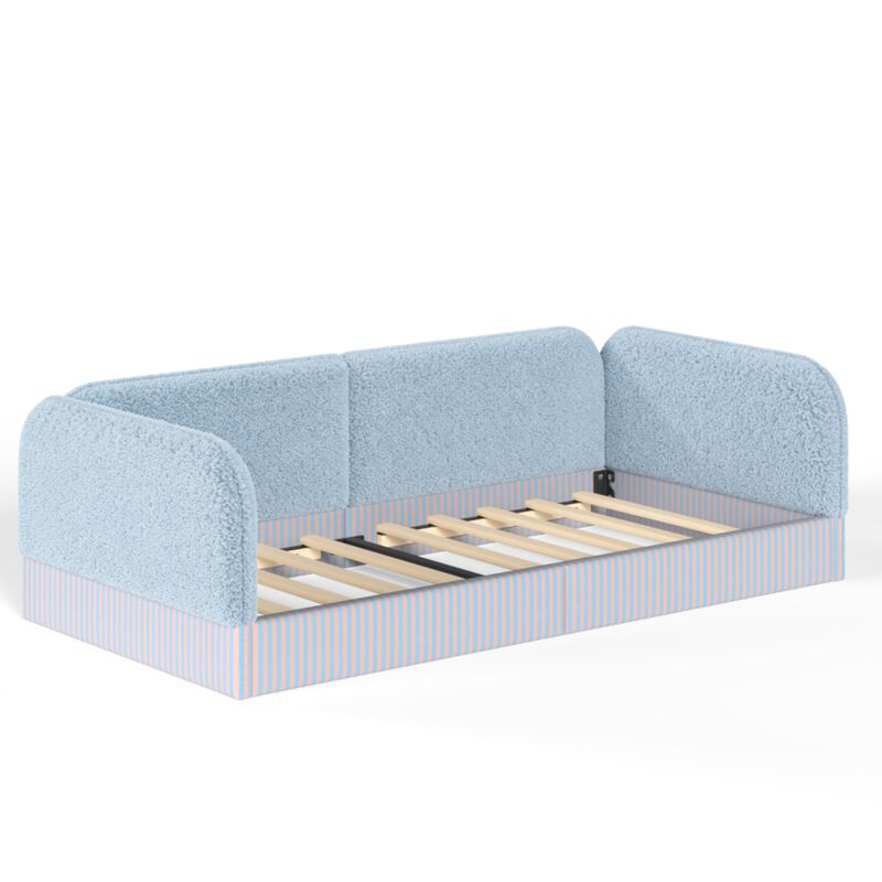 Kekges Teddy Boucl&eacute; Upholstered Kids Daybed Frame image number 7