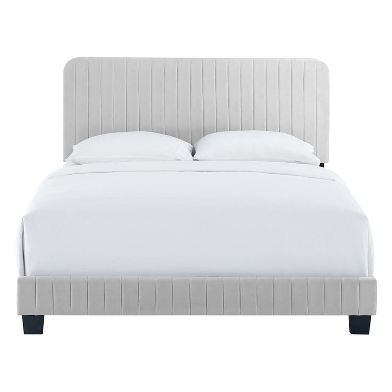 Celine Channel Tufted Performance Velvet Twin Platform Bed image number 3