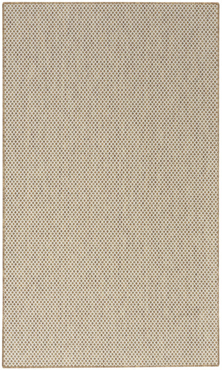 HomeRoots 2' X 3' Natural And Ivory Geometric Indoor Outdoor Area Rug