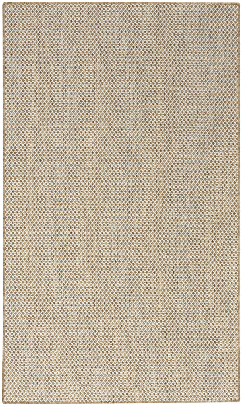 HomeRoots 2' X 3' Natural And Ivory Geometric Indoor Outdoor Area Rug image number 0