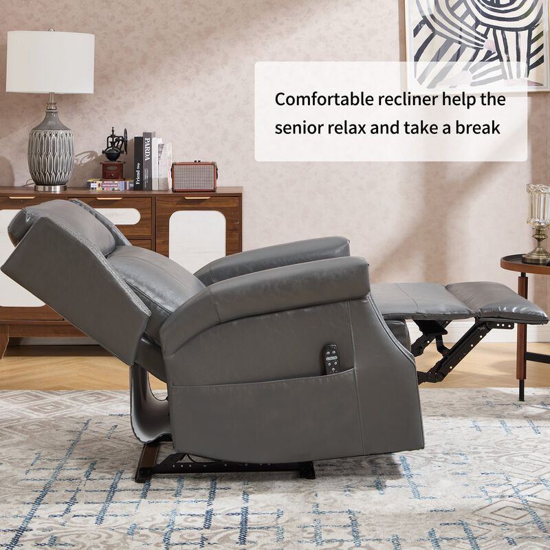 Manual Recliner Chair in Faux Leather for Living Room with Heavy Duty Motion Mechanism, 8 vibrating nodes and 3 massage modes image number 5