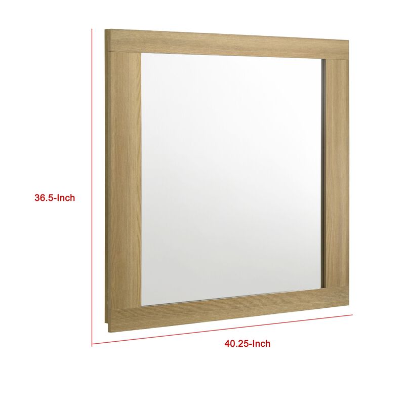 Hyle Rectangular Dresser Mirror, Italian-Inspired Design, Brown Wood