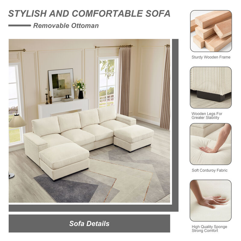 Monind U-Shaped Sectional Sofa image number 3