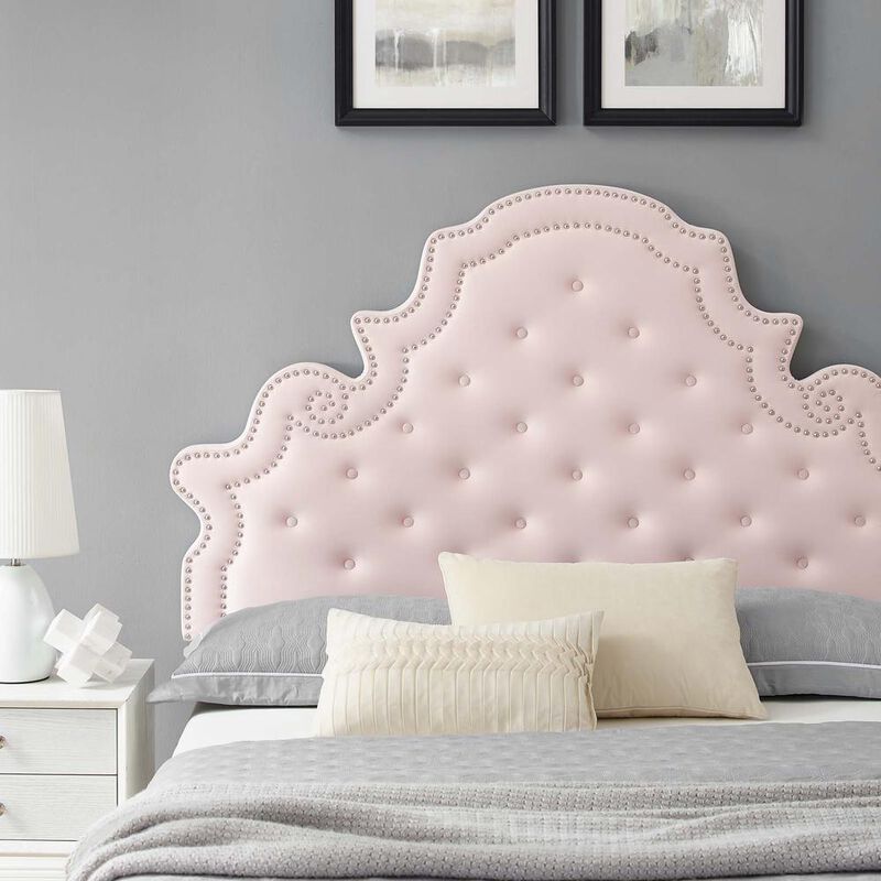 Gwyneth Tufted Performance Velvet Full Platform Bed image number 8