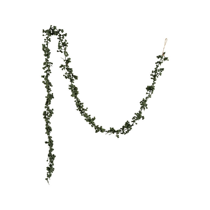 Flocked Green Foam Ball Garland with Iron Wire