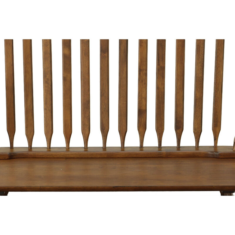 HomeRoots 44" Wood Windsor Spindle Back Bench image number 3