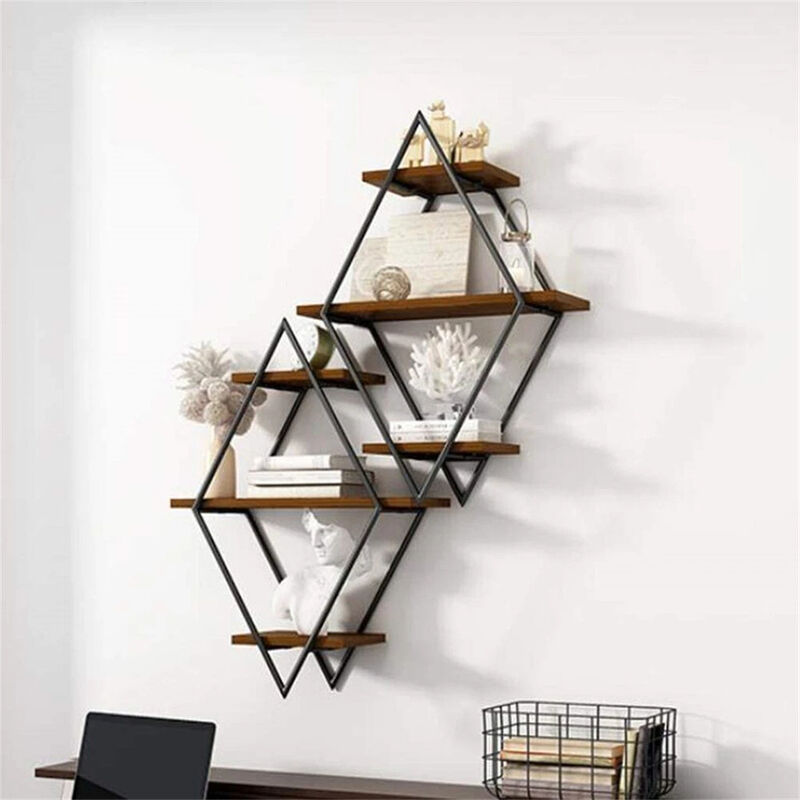 3 Tier Wall Floating Ledge Shelves Wall Decor Storage Shelf Booke Display Rack image number 9