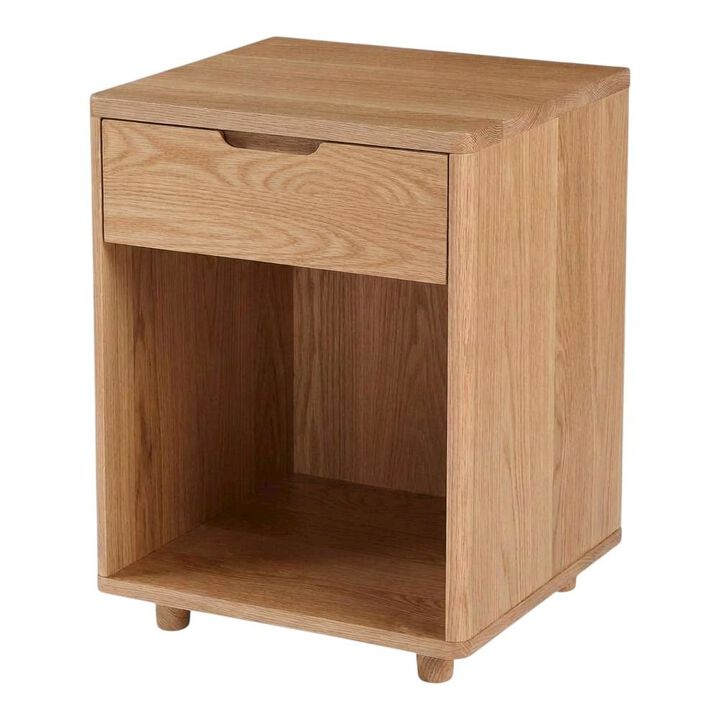 Starlight Canyon Home Oak Nightstand with Soft Close Drawer and Solid Wood Frame