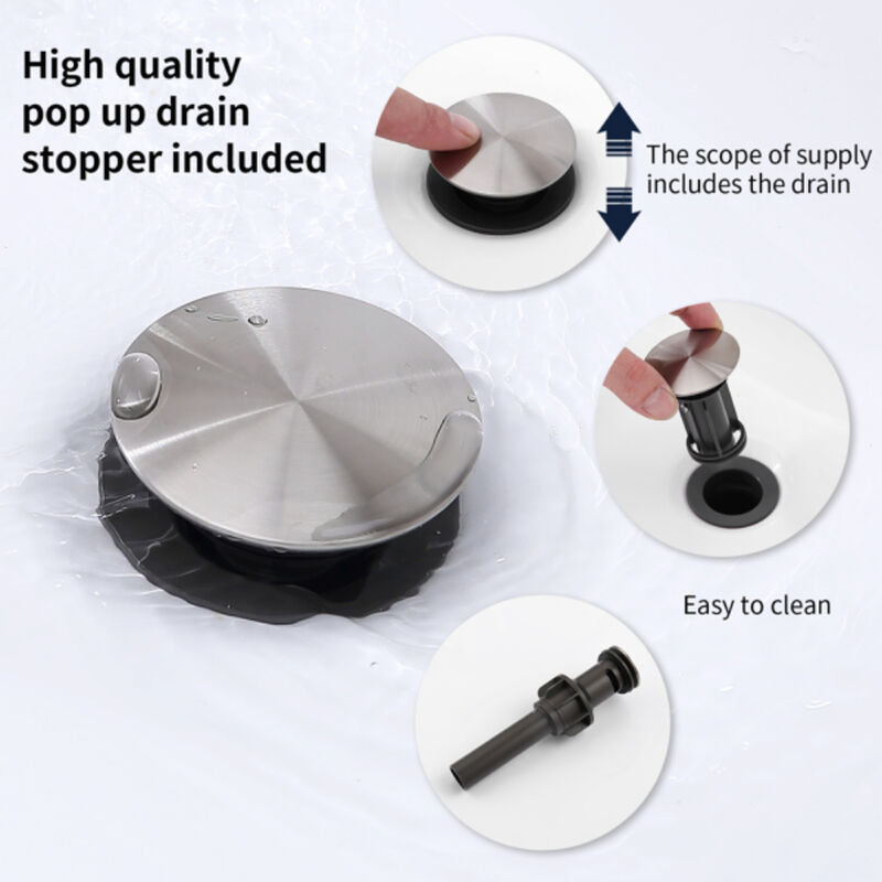 Brushed Nickel 2-Handle Bathroom Faucet, Centerset with Pop-Up Drain & Supply Lines