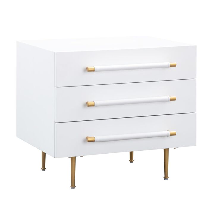 Casafoyer Trident White Nightstand
