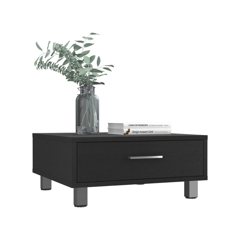 DEPOT E-SHOP Athens Coffee Table, One Drawer, Four Legs, Black