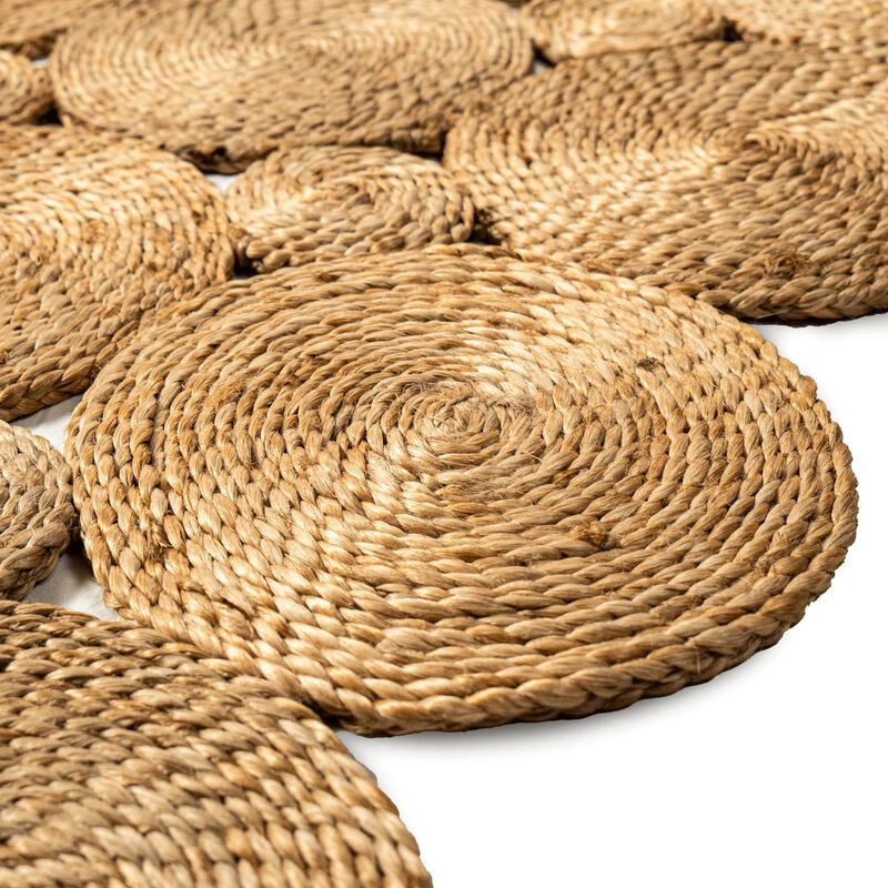Hand Woven Geometric Patch Work Jute Rug image number 1