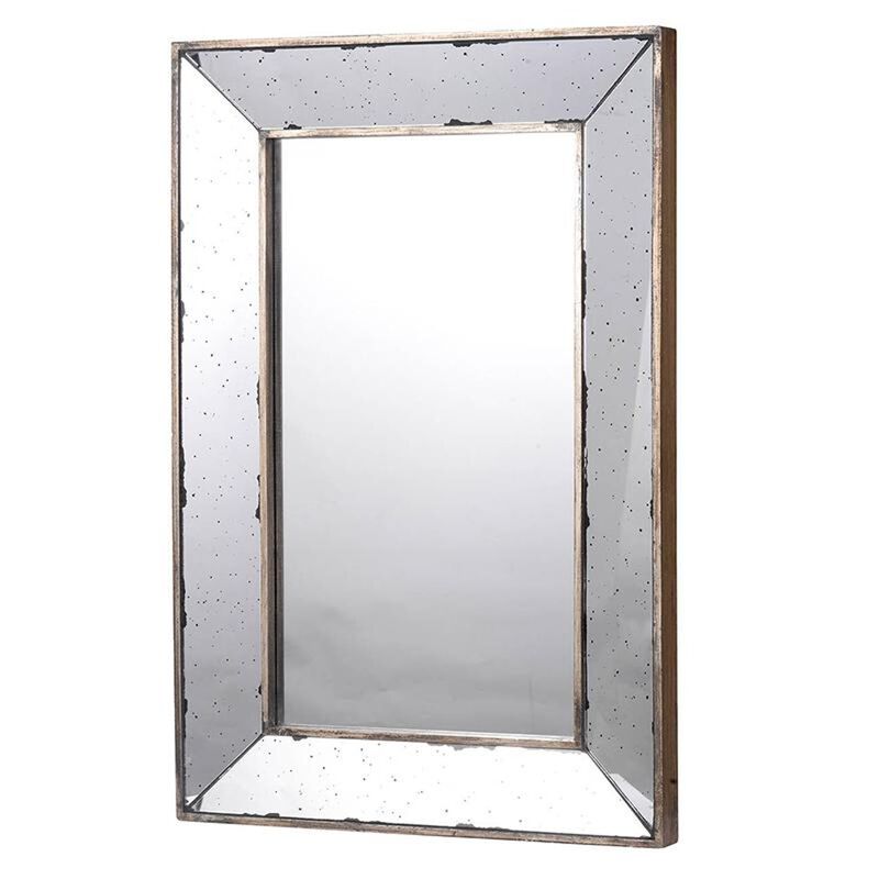 HomeRoots 20" Silver Framed Antiqued Accent Mirror image number 2