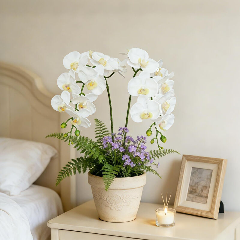 White Artificial Greenery Stems Real Touch Wedding Centerpiece Decor image number 1