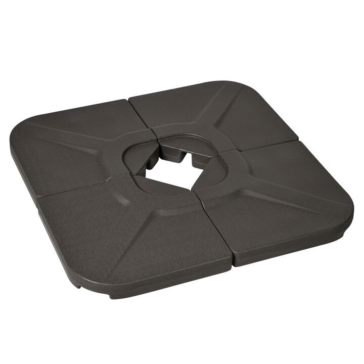 Brown Cantilever Support: 4-Piece 175lb Square Umbrella Base Weights