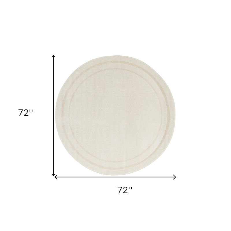 HomeRoots 6' Ivory And Gold Round Indoor Outdoor Area Rug image number 4