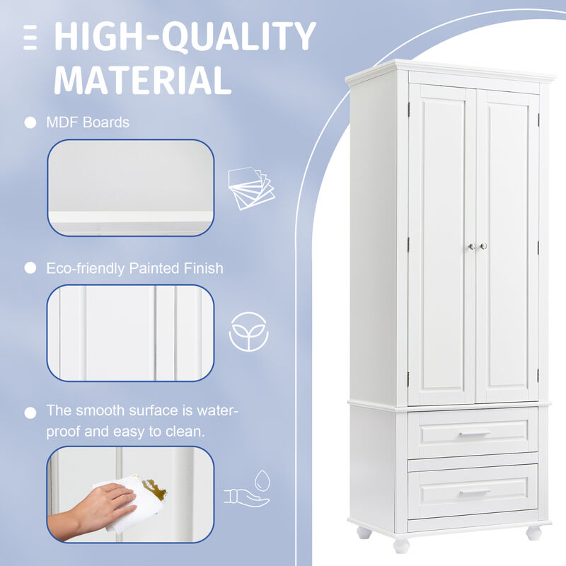 Streamdale Tall Storage Cabinet With Two Drawers For Bathroom/Office image number 5