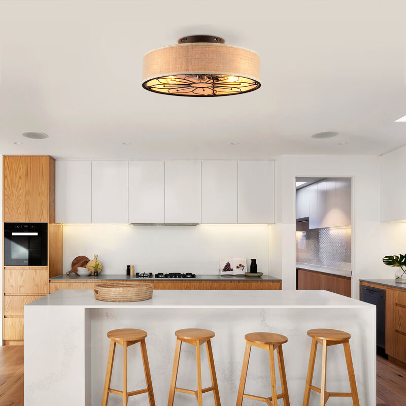 ELEMENT ACE 20 Inch Lotus Design Fabric Bladeless Ceiling Fan With Remote Control Reversible Rotation 6 Speed Settings Quiet Operation Ideal For Living Room Bedroom Kitchen Dining Room Hallway image number 9