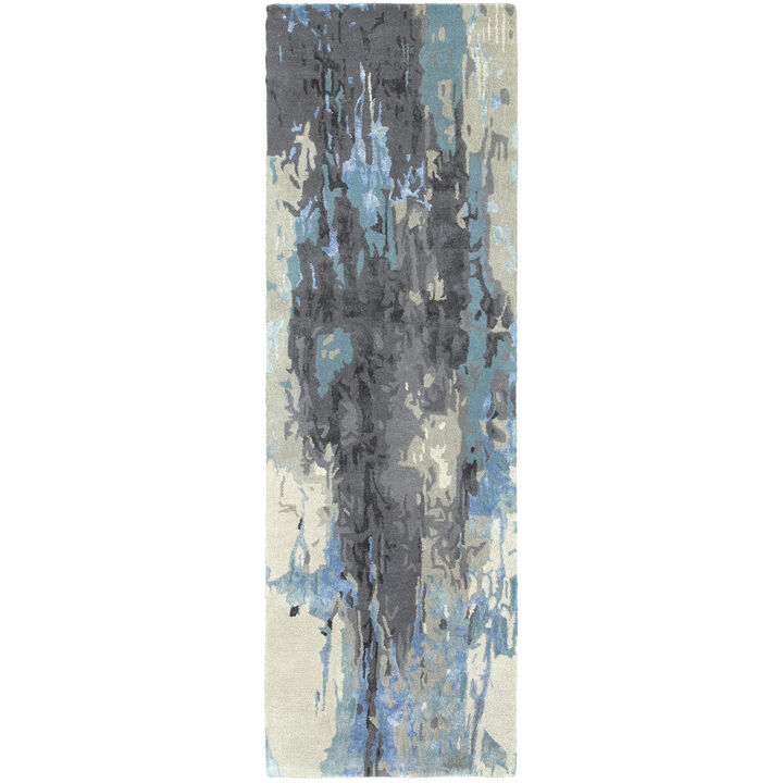 HomeRoots Abstract Hand Tufted Runner Rug