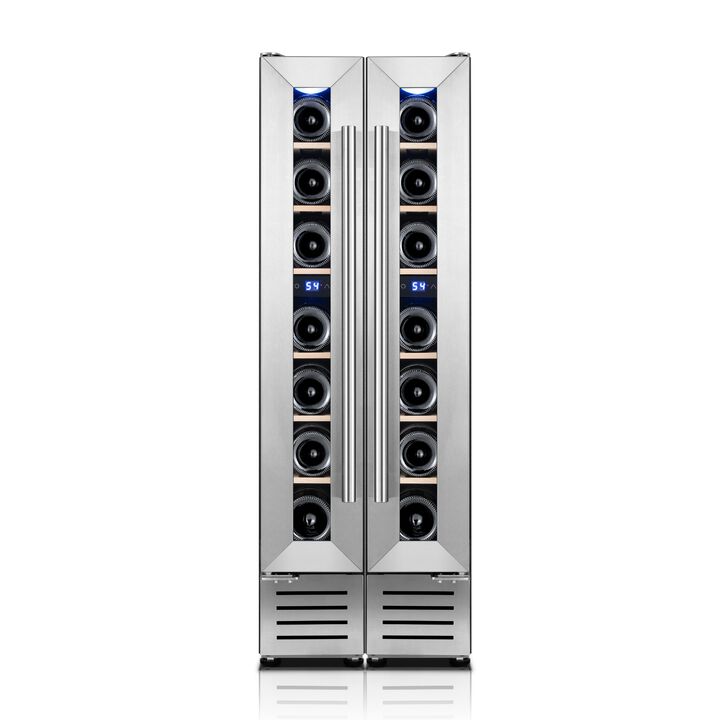 7 Inch Wine Fridge, 7 Bottle Wine Cooler, Built-in or Freestanding Wine Refrigerator, for Home Kitchen, Bar &ndash; Set of 2