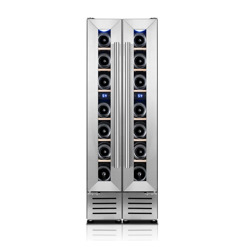 7 Inch Wine Fridge, 7 Bottle Wine Cooler, Built-in or Freestanding Wine Refrigerator, for Home Kitchen, Bar &ndash; Set of 2 image number 0