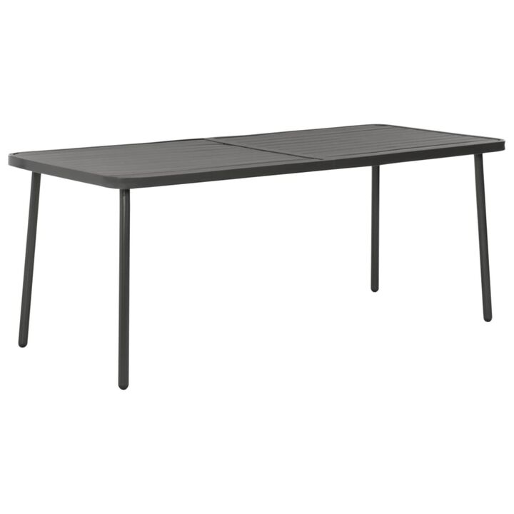 vidaXL Garden Table Dark Gray 70.9"x32.7"x28.3" Steel