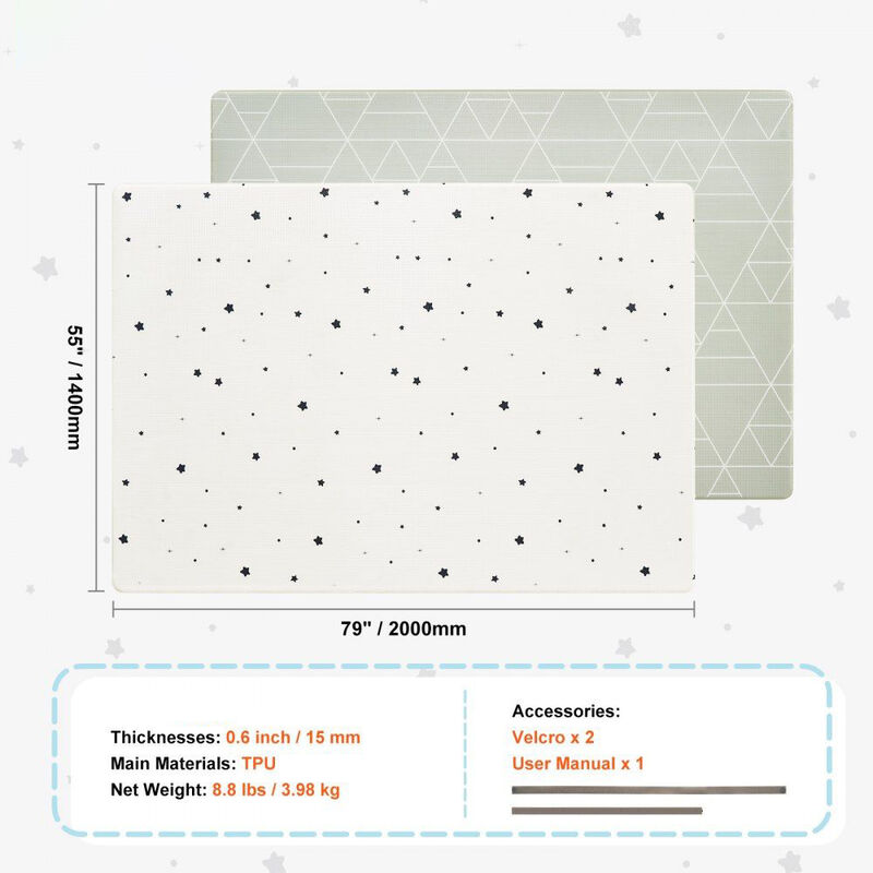Baby Play Mat, Non-Slip Waterproof Crawling Mat, Soft Reversible Floor Mat image number 2