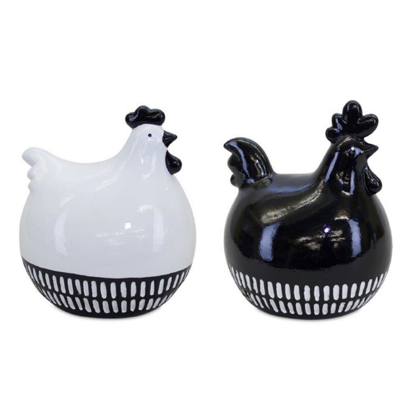 Chicken Figurine Decorative Garden or Farmhouse Decor Accent (Set of 2)