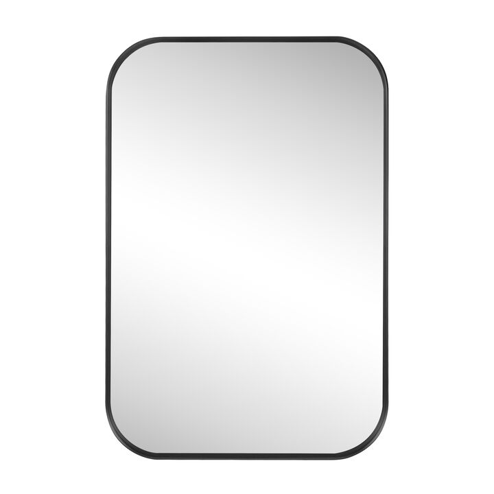 Aleria Rounded Rectangular Metal Framed Wall Mounted Mirror