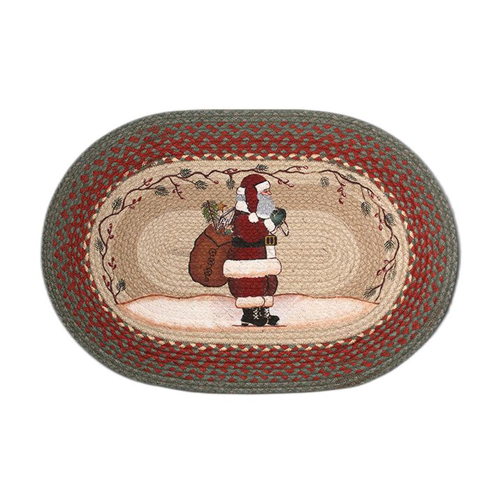 Earth Rugs Op-25 Santa Oval Patch 20 X 30