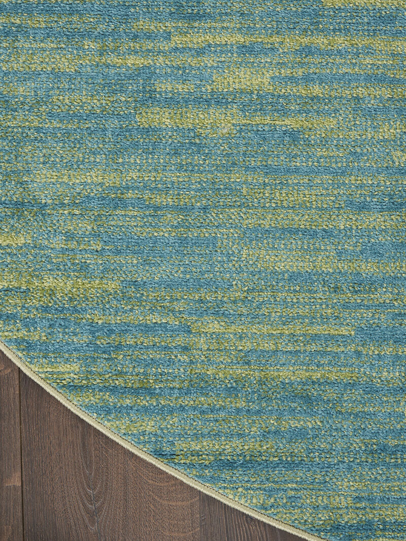 Nourison Essentials NRE01 Blue/Green 8' x Round Rug image number 3