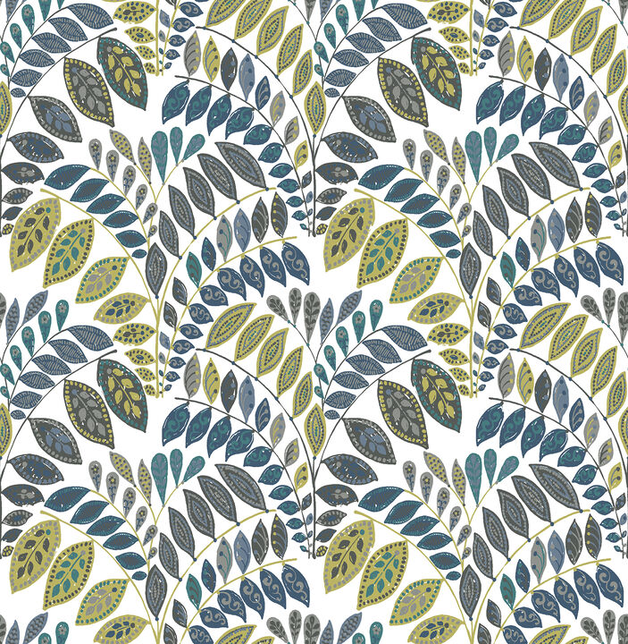 Fiddlehead Green Botanical Wallpaper