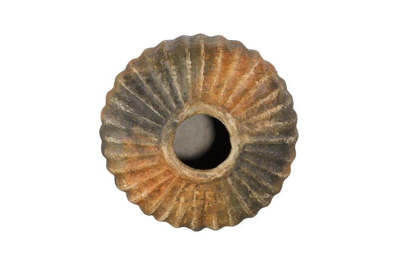 Raw Umber Ribbed Vase image number 3