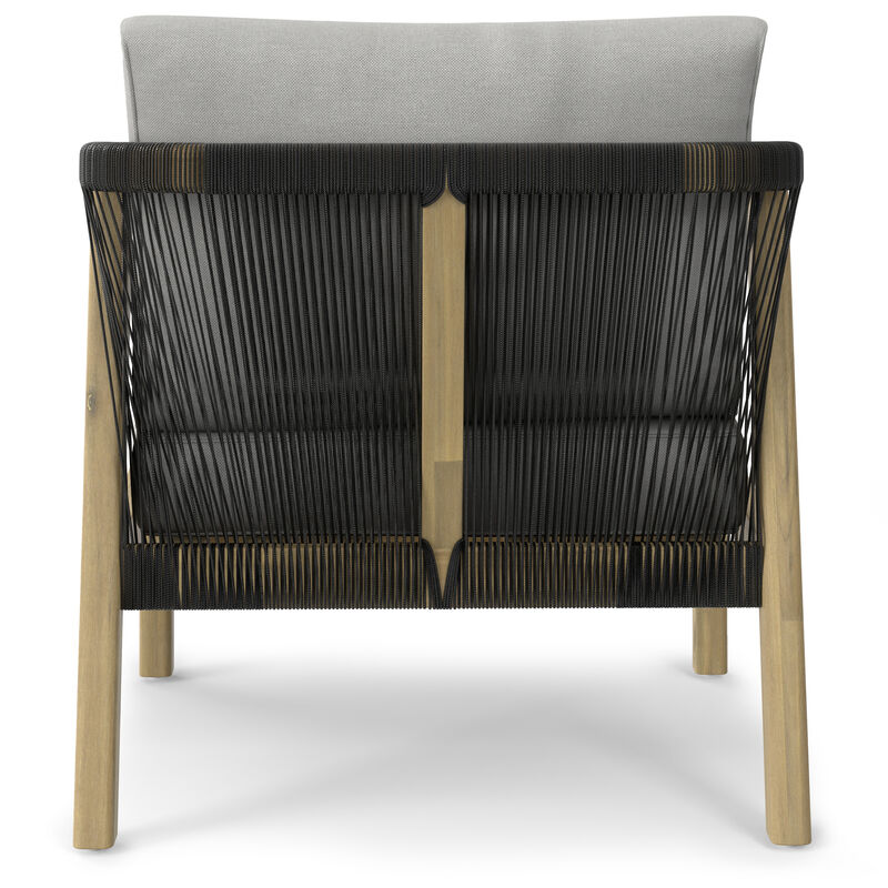 Palmetto SOLID ACACIA WOOD 29 inch Wide Irregular Contemporary Outdoor Conversation Chair (Set of 2) in Stone Grey, Fully Assembled