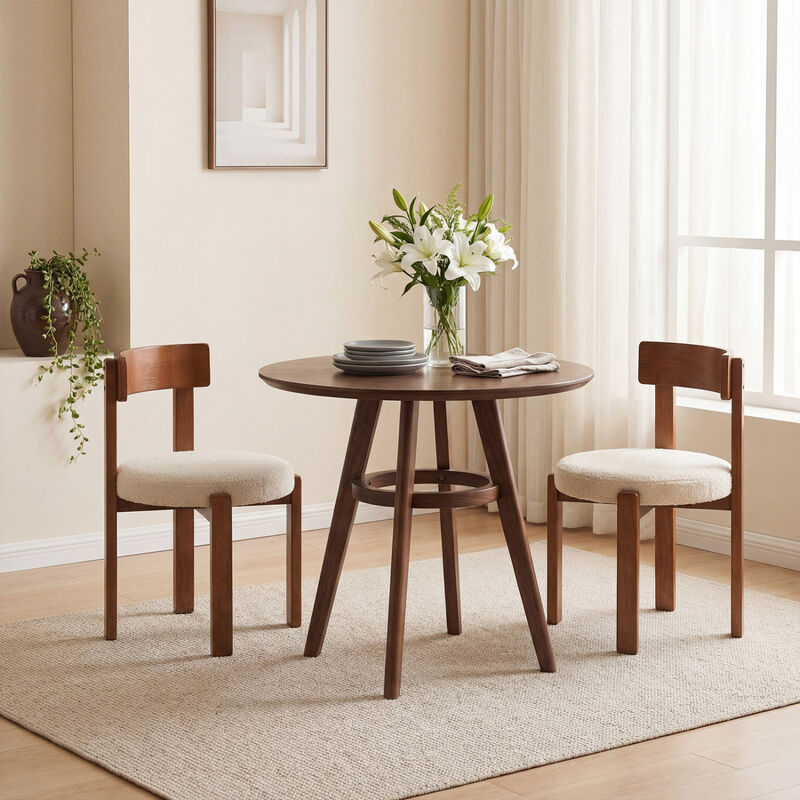Set of 4 Modern Dining Chairs with Solid Rubber Wood Legs image number 4