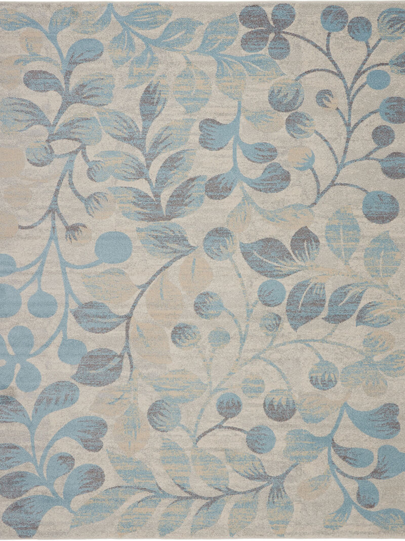 Tranquil TRA03 Ivory/Turquoise 8'10" x 11'10" Rug image number 0